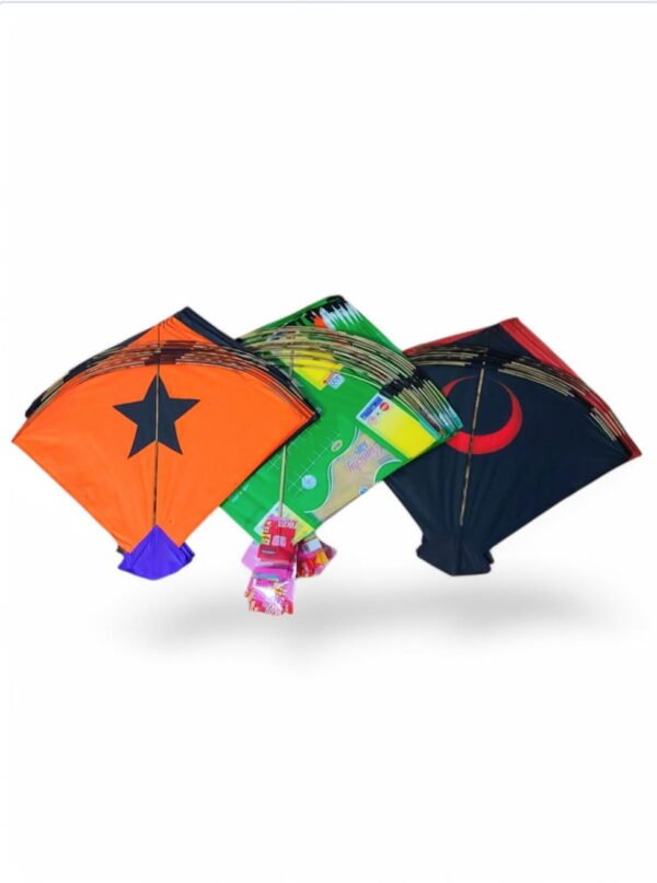 Combo Pack of 40 Kites – Paper Rocket Shape & Plastic Ponia Mix Kites | Festival Flying Set for Kids & Adults - Image 3